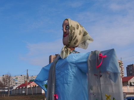 UKRAINE, LUGANSK - March 1, 2014: Maslenitsa or Pancake Week is the only purely Slavic Holiday that dates back to the pagan times. This is the celebration of the imminent end of the winter which the Orthodox Church has accommodated as a week of feasting bのeditorial素材
