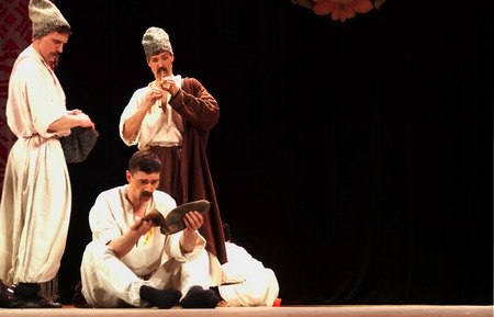 UKRAINE, LUGANSK - MARCH 18, 2014  Ukrainian National Folk Dance Ensemble named After P  Virsky, who...