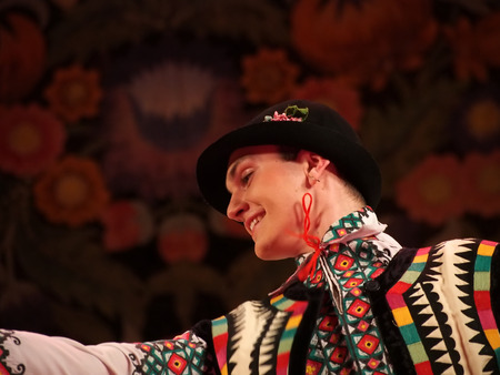 UKRAINE, LUGANSK - MARCH 18, 2014: The Ukrainian National Folk Dance Ensemble named After P. Virsky,...