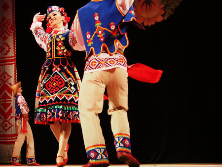 Dancers of Ensemble of Virsky are dancing