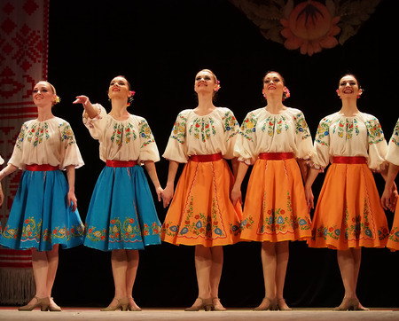 Dancers of Ensemble of Virsky are dancing