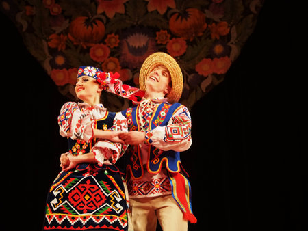 Dancers of Ensemble of Virsky are dancing