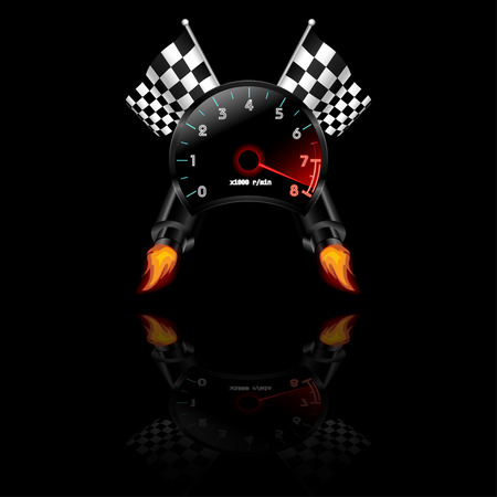 Racing theme with reflections. のイラスト素材