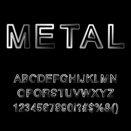 Metallic letters. Vector illustration.のイラスト素材
