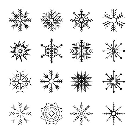 Snowflakes icon set. Vectorのイラスト素材