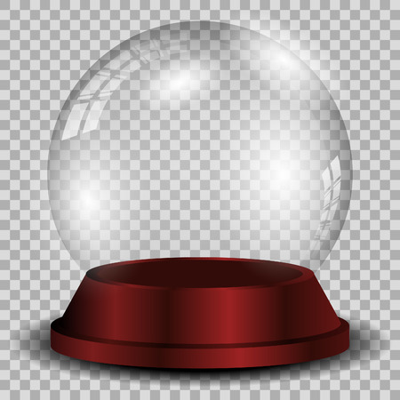 Crystal ball with reflection isolated and transparent for design.のイラスト素材