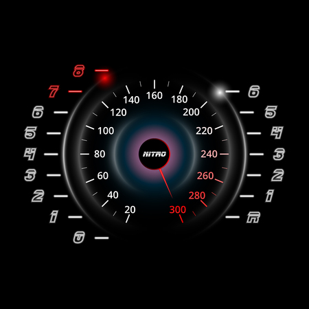 Modern car speedometer and rpm gauge. Racing background.のイラスト素材