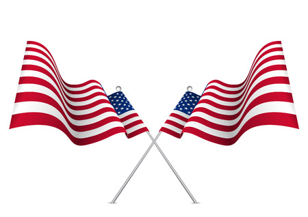 United states waving 3d American flag. Usa national symbol vector eps10.のイラスト素材