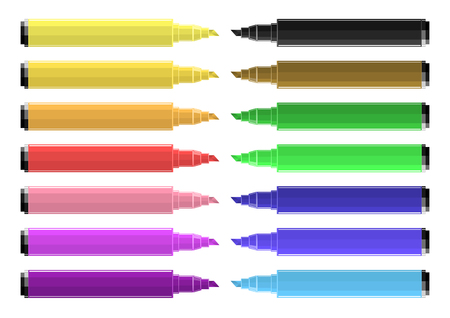 Set Of Coloring Markers With Vibrant Colors.のイラスト素材