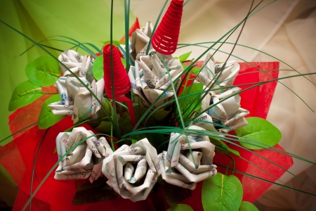 Bouquet made of rubles. Business concept.の写真素材