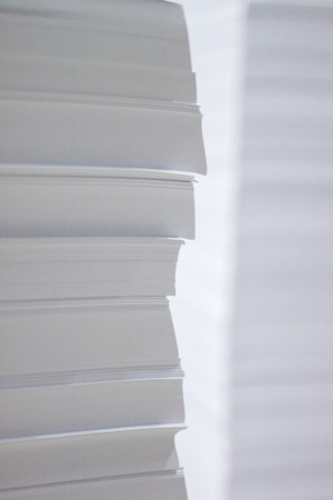 Stack of blank paper in a printing house