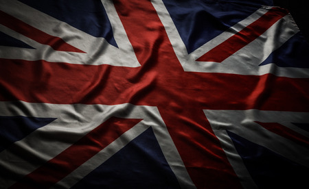 Closeup of the national flag of the United Kingdom, Union Jack.