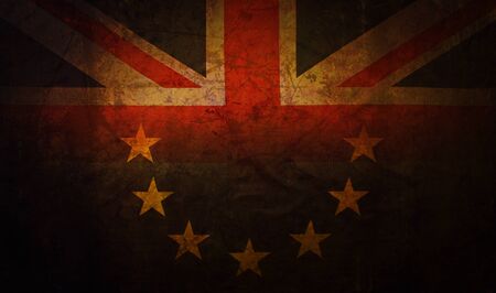 Closeup of the United Kingdom flag and the European Union flag. Brexit conceptの写真素材