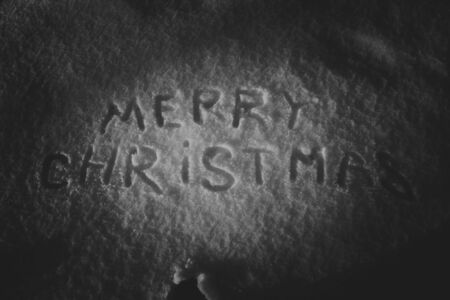 Winter time words  on the fresh snow field.