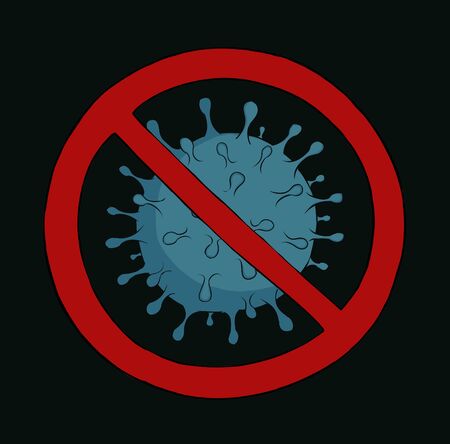 Stop coronavirus  concept isolated over darkの写真素材