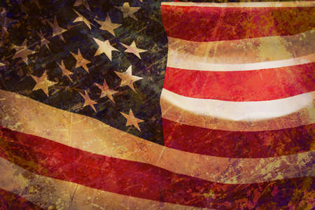 Close up shot of waved flag of United States of America