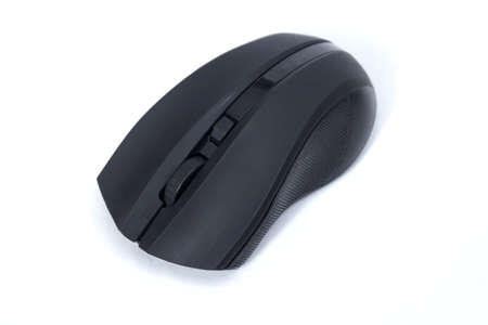 Black computer mouse isolated over white background