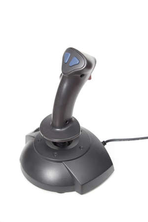 Black joystick isolated over white background