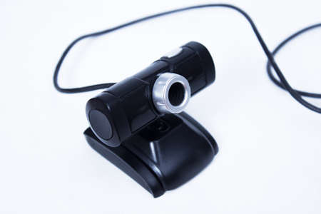 Black webcam isolated over white background