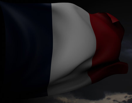 Waving French flag. 3d rendering illustration.の写真素材