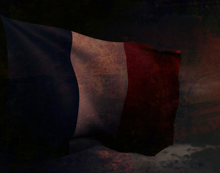 Waving French flag. 3d rendering illustration.の写真素材