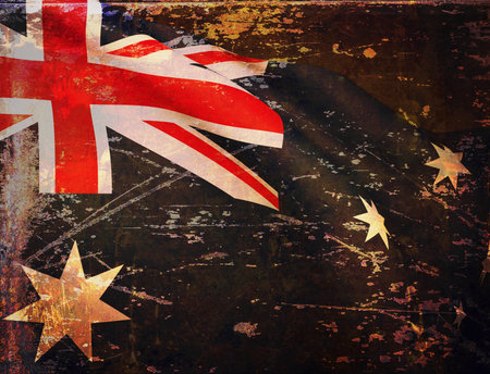 Waving Australian flag. 3d rendering illustration.の写真素材