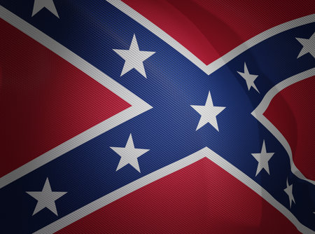 3d illustration of Confederate Rebel Flag.の写真素材