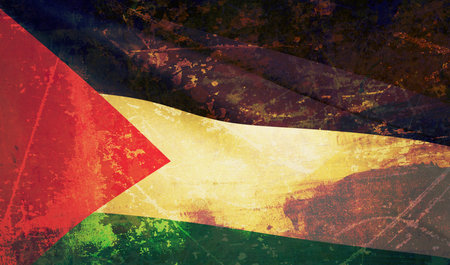 Waving flag of Palestine. 3d illustration.の写真素材