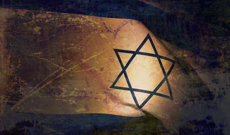 National flag of Israel. 3d illustration.の写真素材