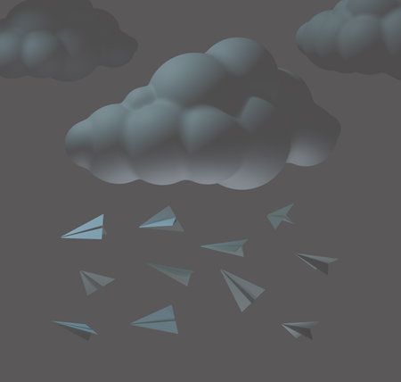 3d illustration of paper airplanes.の写真素材