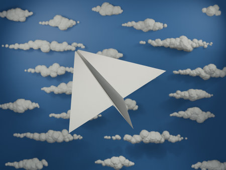 3d illustration of paper airplane.の写真素材