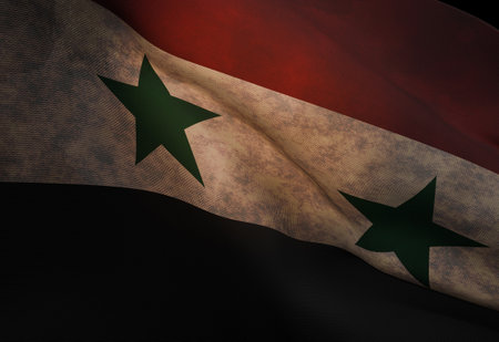 3d rendering illustration of Syrian flag.の写真素材