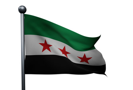 3d rendering illustration of Syrian flag.の写真素材