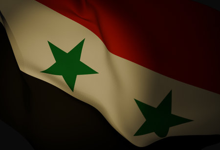 3d rendering illustration of Syrian flag.の写真素材