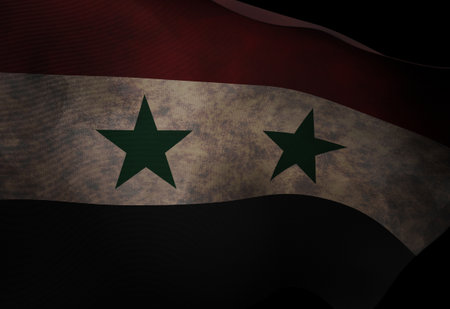 3d rendering illustration of Syrian flag.の写真素材