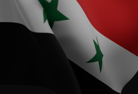 3d rendering illustration of Syrian flag.の写真素材