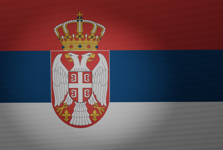 National flag of Serbia. 3d illustration.の写真素材