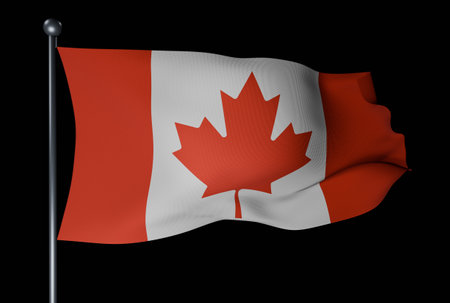 Close-up of canadian flag. 3d illustration.の写真素材
