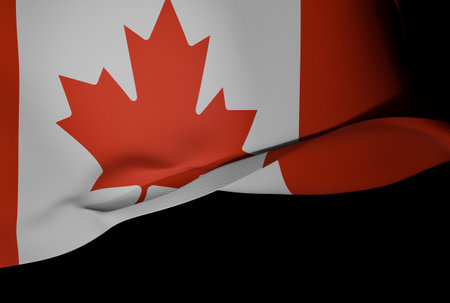 Close-up of canadian flag. 3d illustration.の写真素材