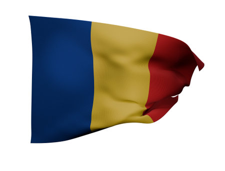 3d illustration of Romanian flag.の写真素材