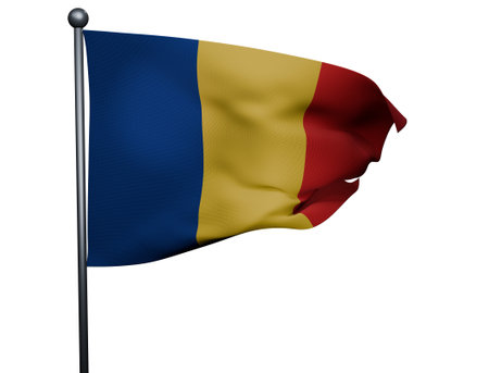 3d illustration of Romanian flag.の写真素材
