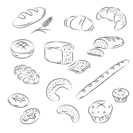 Sketch Collection of bakery のイラスト素材