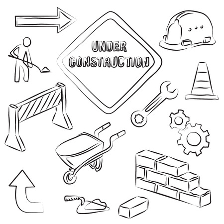 Constructions Signs and Tools Clip-art Set のイラスト素材
