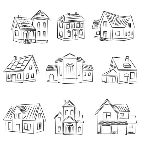 Set of Houses のイラスト素材