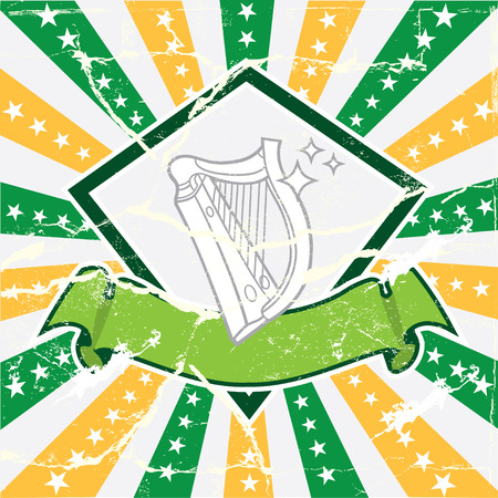 Background in the color of the Irish flag and grunge texture のイラスト素材