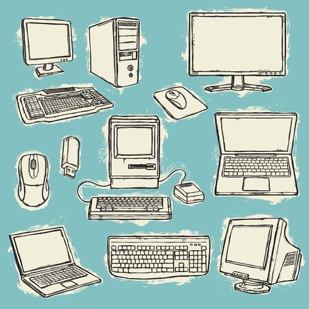 Set of computers のイラスト素材