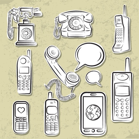 Telephones collection のイラスト素材