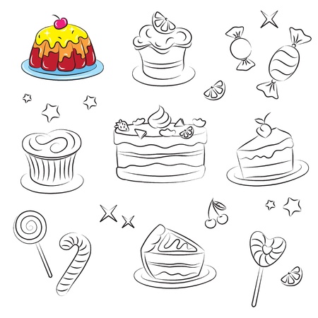 Holiday Sweets and Cakes のイラスト素材