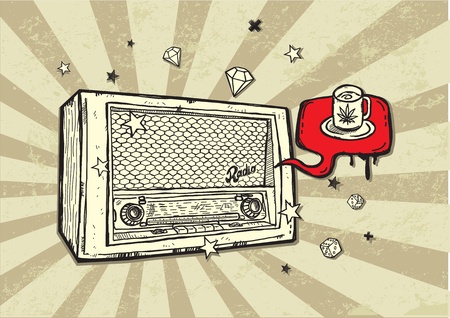 Vintage Radio Backgroundのイラスト素材