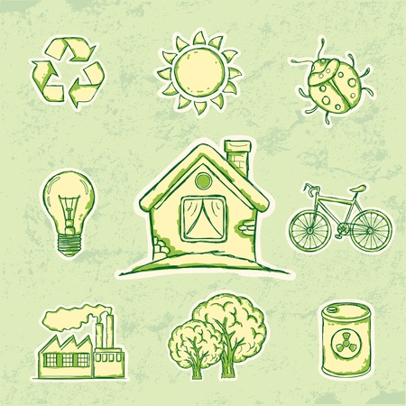 Ecology Icons Set のイラスト素材